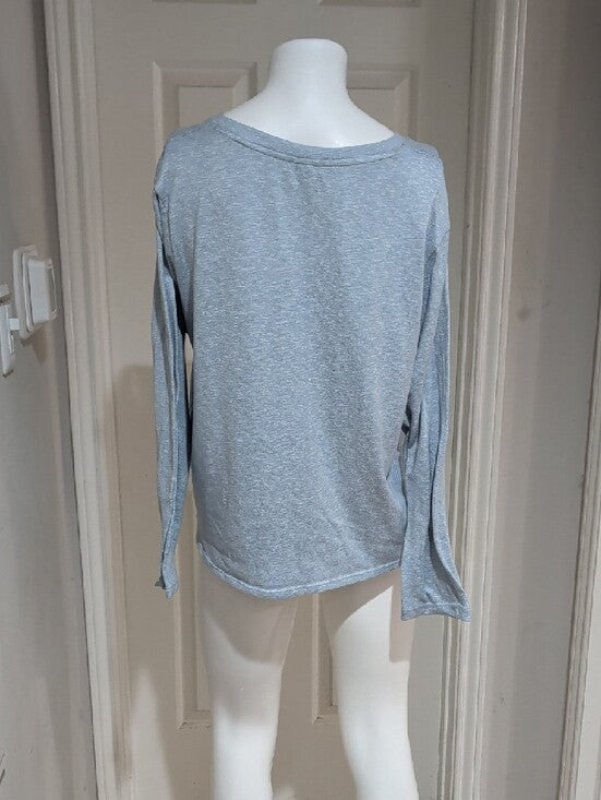 new directions Light Blue Long Sleeve Crewneck Top Women's Large