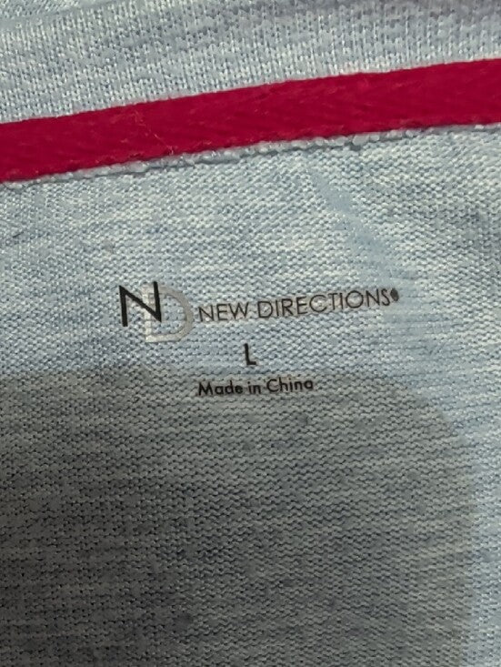 new directions Light Blue Long Sleeve Crewneck Top Women's Large