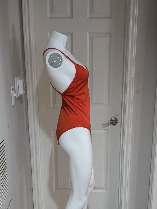 Nu Swim Rust Orange Satin Swimsuit Women's Large