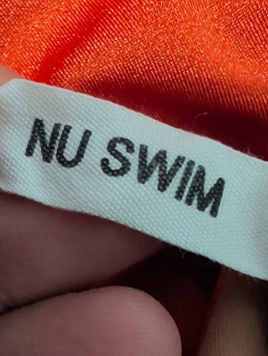 Nu Swim Rust Orange Satin Swimsuit Women's Large