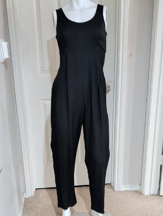 Vintage Tailored Black Sleeveless Women's Jumpsuit Size 4
