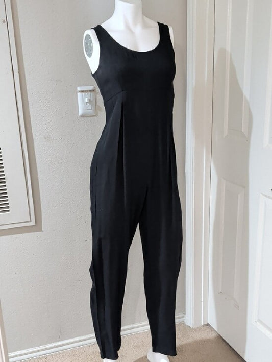 Vintage Tailored Black Sleeveless Women's Jumpsuit Size 4