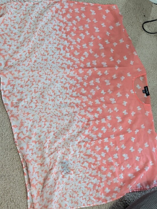 Charlie Paige Coral Butterfly Tie-Front Tunic Women's O/S