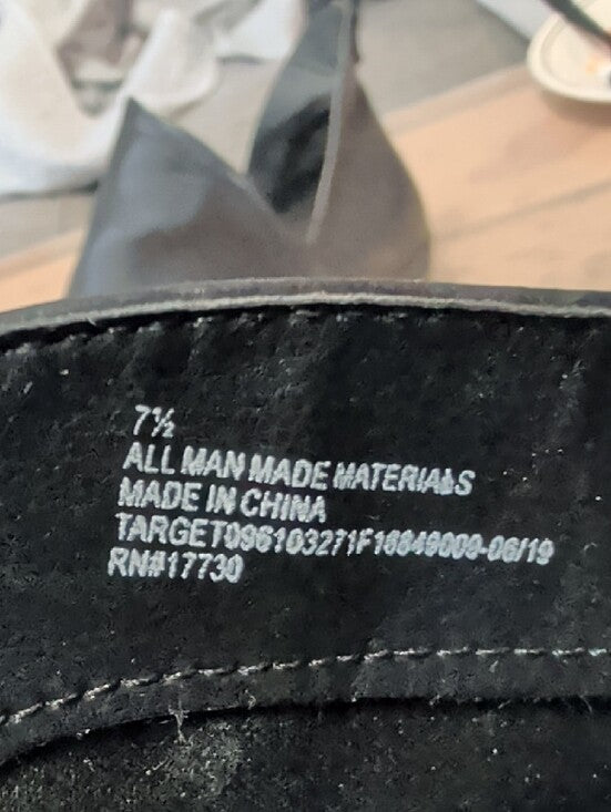 Universal Thread Black Faux Leather Slip-On Mules 7.5