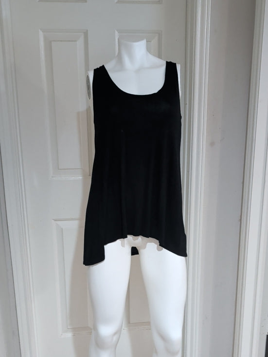 Isaac Mizrahi Black Scoop Neck Flow Tank Women's Small