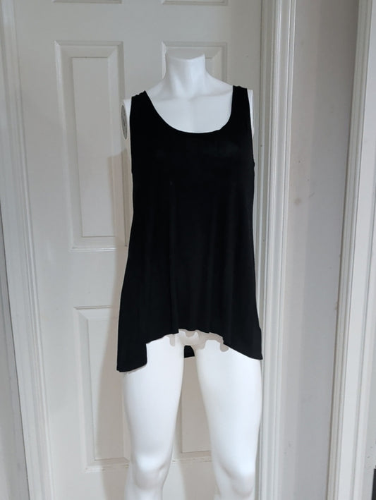 Isaac Mizrahi Black Scoop Neck Flow Tank Women's Small