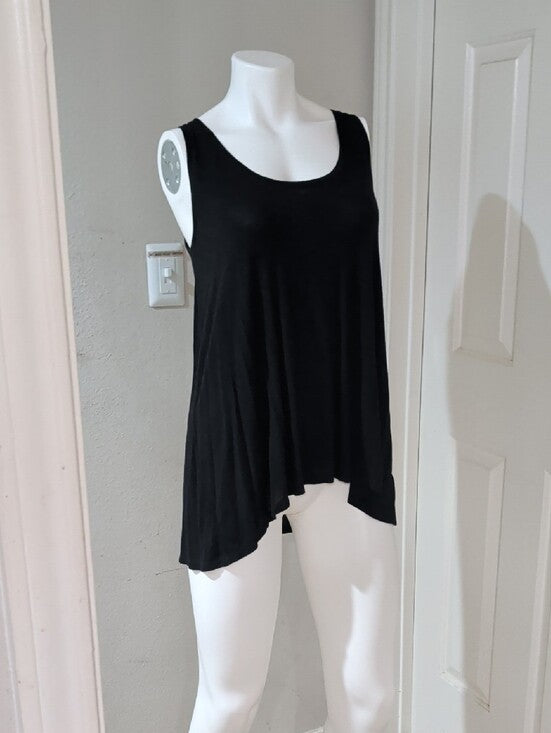 Isaac Mizrahi Black Scoop Neck Flow Tank Women's Small