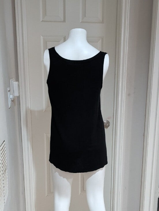 Isaac Mizrahi Black Scoop Neck Flow Tank Women's Small