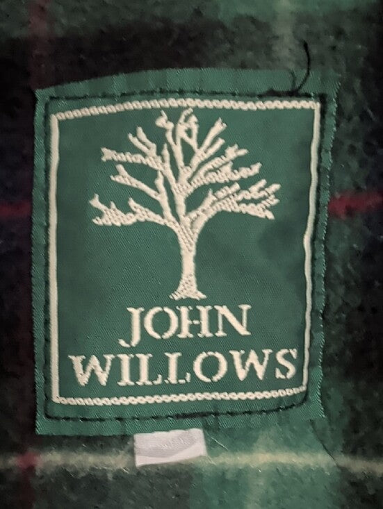 John Willows Men's Navy Blue Bomber Jacket with Contrast Gray Collar Large