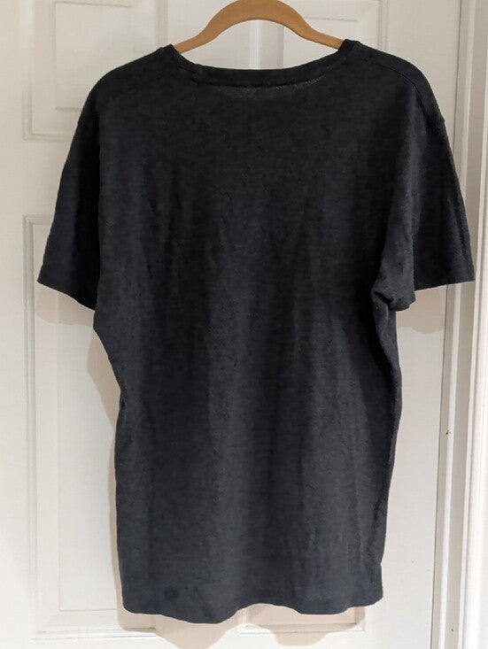 Royal Tag Cotton Tees Classic Men's Textured Crew Neck T-Shirt - Dark Gray XL