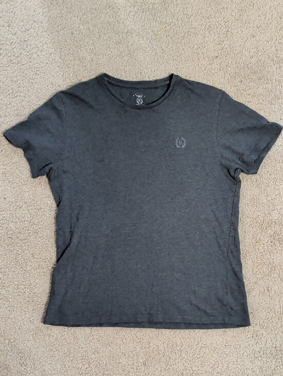 Royal Tag Cotton Tees Classic Men's Textured Crew Neck T-Shirt - Dark Gray XL