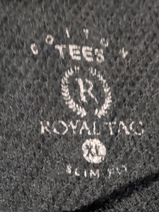 Royal Tag Cotton Tees Classic Men's Textured Crew Neck T-Shirt - Dark Gray XL