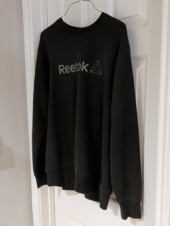 Reebok Green Crewneck Sweatshirt with Grey Logo Men's Large