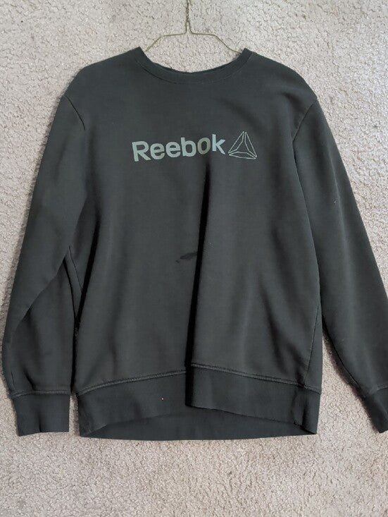 Reebok Green Crewneck Sweatshirt with Grey Logo Men's Large