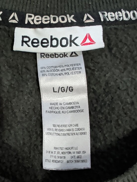 Reebok Green Crewneck Sweatshirt with Grey Logo Men's Large