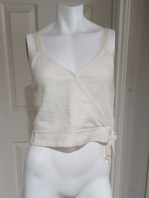 Madewell Cream Wrap-Style Textured Camisole Women's Small