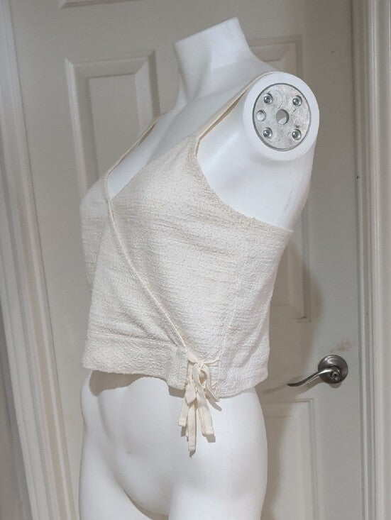 Madewell Cream Wrap-Style Textured Camisole Women's Small