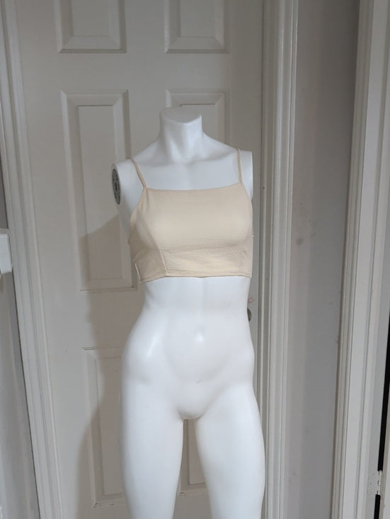 SHEIN Cream Textured Cropped Tank Top Women's Small