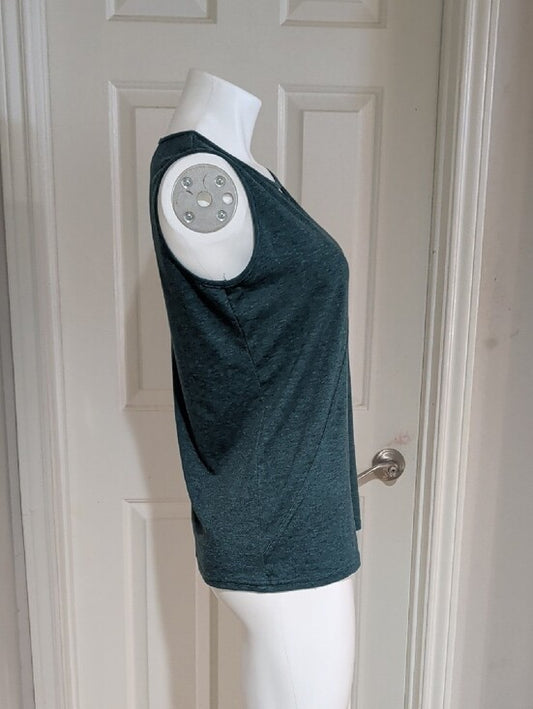 Poetsky Sleeveless Teal Keyhole Tank Top - Women's Medium
