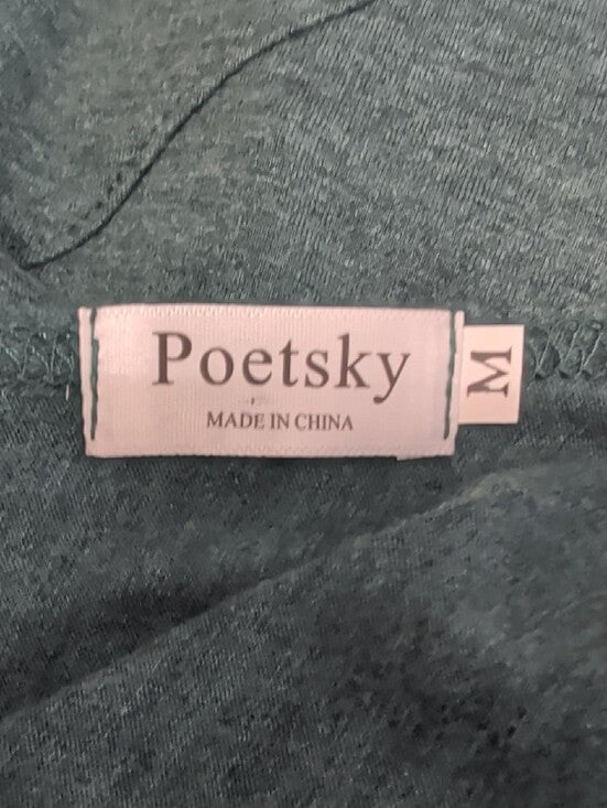 Poetsky Sleeveless Teal Keyhole Tank Top - Women's Medium