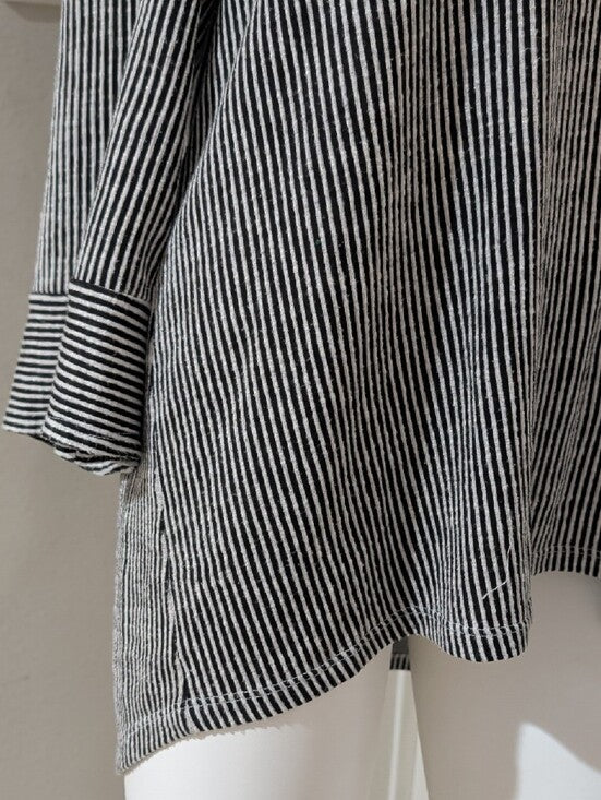 W5 Black & White Striped Blouse Women's 2X