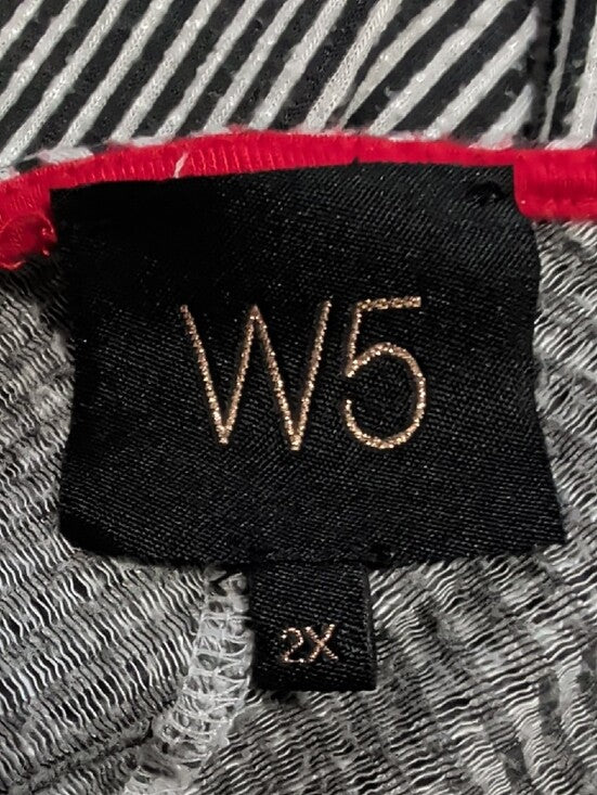 W5 Black & White Striped Blouse Women's 2X