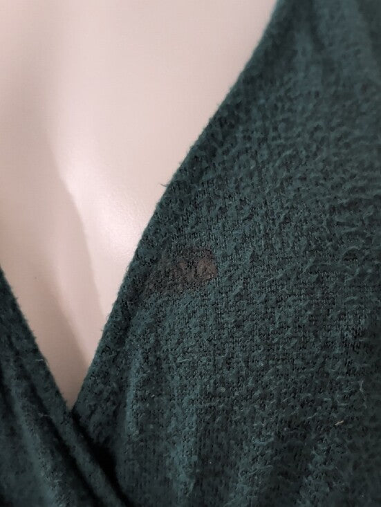 Vintage by & by Dark Teal Wrap Ruffle Mini Dress Women's Large