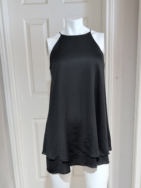 Tyche Black Halter Keyhole Back Mini Dress Women's Small