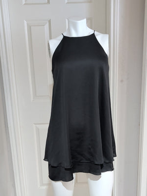 Tyche Black Halter Keyhole Back Mini Dress Women's Small