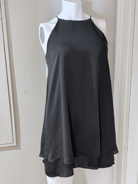 Tyche Black Halter Keyhole Back Mini Dress Women's Small