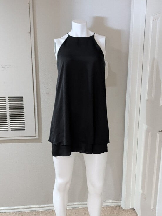 Tyche Black Halter Keyhole Back Mini Dress Women's Small