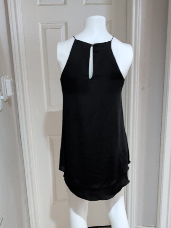 Tyche Black Halter Keyhole Back Mini Dress Women's Small