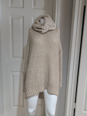 H&M Cream Cowl Neck Chunky Knit Sweater Women's Medium