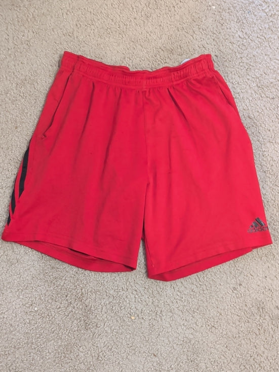 adidas Men’s Red Performance Training Shorts with Black Accents Medium