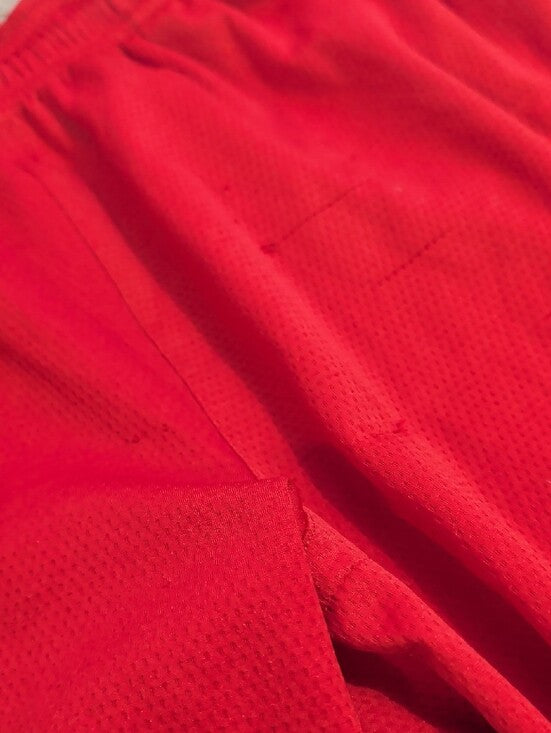 adidas Men’s Red Performance Training Shorts with Black Accents Medium