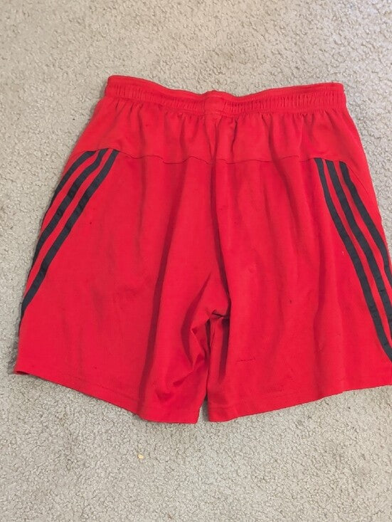 adidas Men’s Red Performance Training Shorts with Black Accents Medium