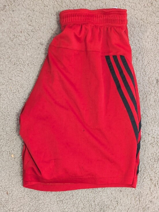 adidas Men’s Red Performance Training Shorts with Black Accents Medium