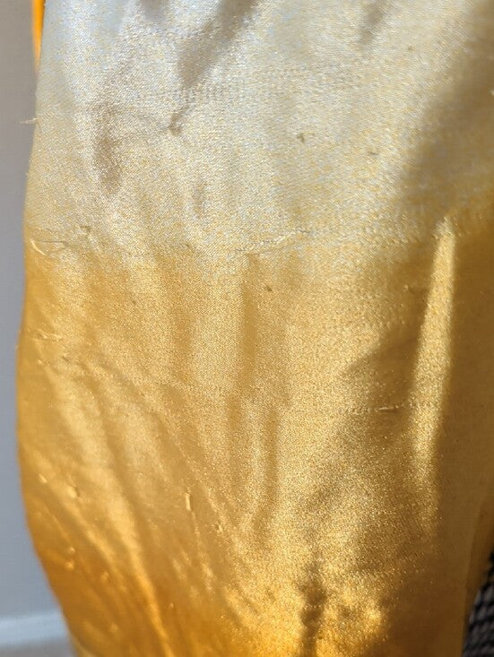 Ashro Golden Ombre Satin Asymmetrical Kaftan with Accent Print O/S