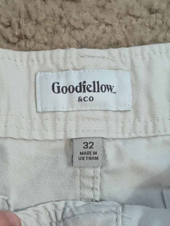 Goodfellow & Co Light Cream Cargo Shorts Men's 32
