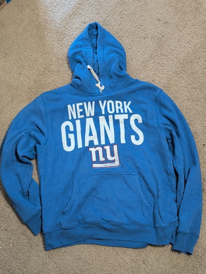 NFL Team Apparel Blue Hoodie with White Logo NY Giants Men's Large
