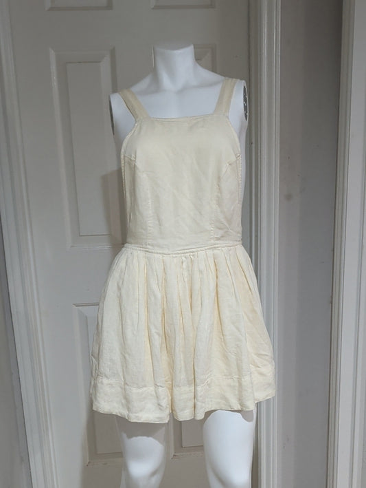 Free People Cream Square-Neck Mini Sundress Women's XS