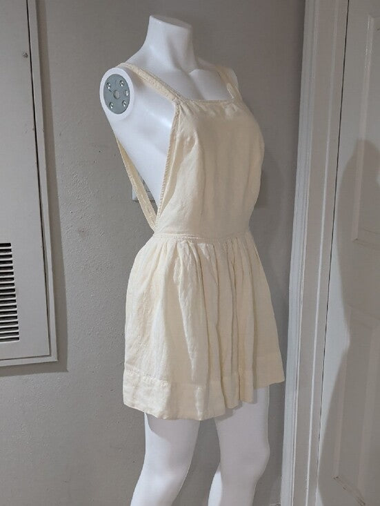 Free People Cream Square-Neck Mini Sundress Women's XS