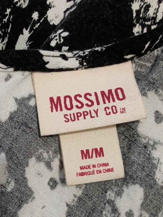 Mossimo Black and White Floral Handkerchief Hem Cami Top Women's Medium