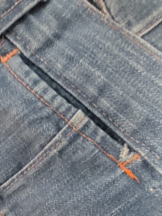 Vintage Sears Roebuck Blue Patchwork Wide-Leg Denim Pants Women's 5/6
