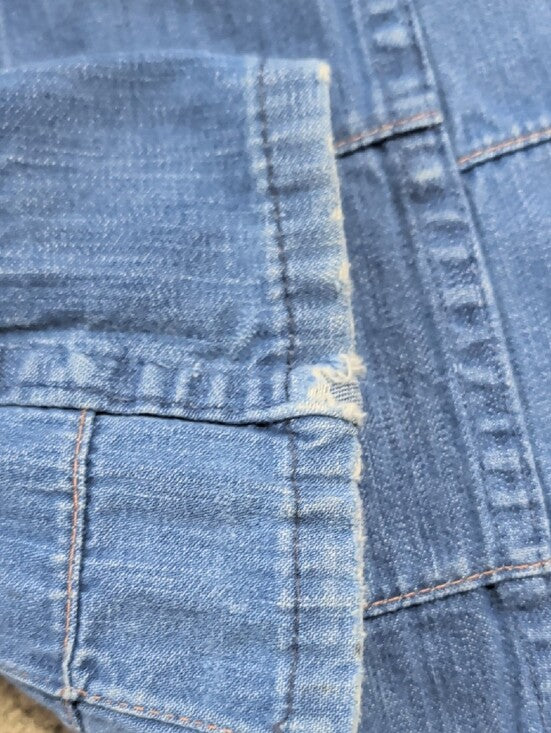Vintage Sears Roebuck Blue Patchwork Wide-Leg Denim Pants Women's 5/6