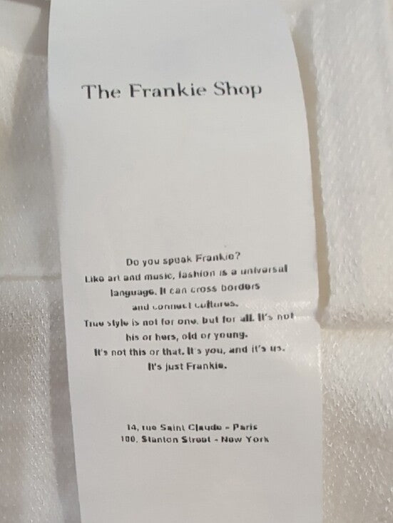 The Frankie Shop Wide Leg White Textured Linen Pants Women's Small