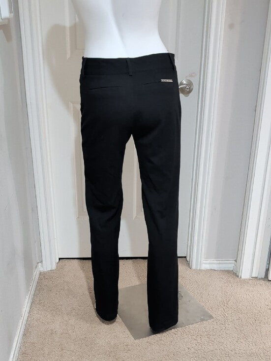 Michael Kors Black Dress Pants with Branded Silver Plate Women's 2