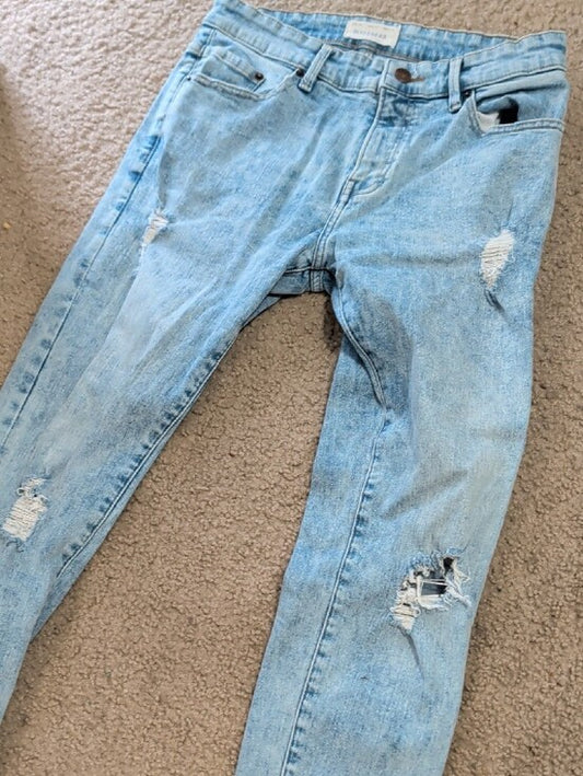 Pull&Bear Light Blue High-Rise Skinny Jeans Men's 31