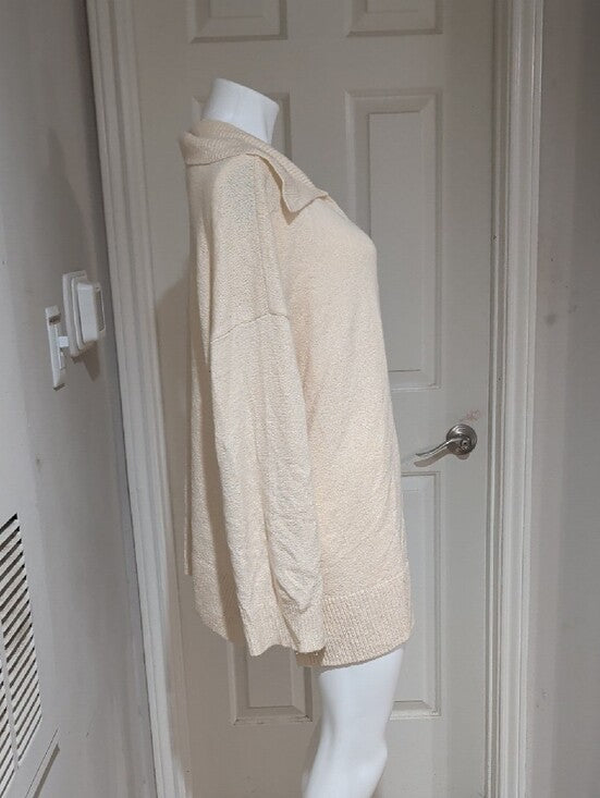 Ava & Viv Cream V-Neck Lightweight Sweater Women's 3X