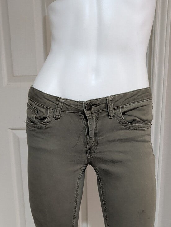 Ashley Mason Olive Ripped Ankle Skinny Jeans Women's 5